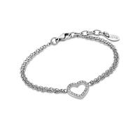Bracciale Donna Lotus Style Acciaio con Cuore Centrale e Strass LS2026/2/1