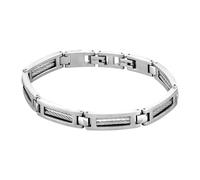 LOTUS STYLE Bracciale Uomo Acciaio Inossidabile 316L - Design Sofisticato, Confortevole e Resistente all’Acqua - Argento 198 mm LS1507-2/1 - Idea Regalo