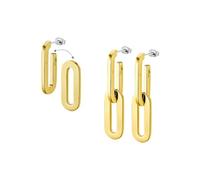 LOTUS STYLE Orecchini in acciaio inossidabile da donna LS2425-4/2 - leggeri, comodi e resistenti - chiusura sicura a pressione - Cerchi d'oro donna - Urban Woman - Orecchini in acciaio dorato