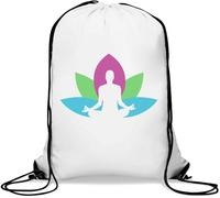 Lotus Style - Sacca da meditazione illuminista con coulisse, stile casual, colore: bianco, bianco, Taglia unica