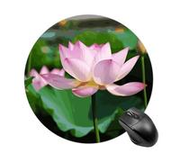 Lotus Tappetino per mouse rotondo, scorrevole, per gaming, ad alta densità, portatile, comodo, per scrivania, casa, ufficio, 19 x 20 cm