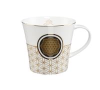 Lotus Tazza Fiore Della Vita Bianco Con Versione IN Vero Oro 350ml GOEBEL