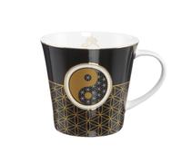 Lotus Tazza Yin Yang Nero Con Versione IN Vero Oro Porcellana 350ml GOEBEL