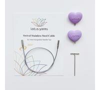 Lotus Yarns Cavi girevoli intercambiabili in nylon con punte per aghi abbinate utili cavi per aghi accessori per strumenti di tessitura 23 cm cavo viola