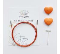 Lotus Yarns Cavi girevoli intercambiabili in nylon con punte per aghi abbinate, utili cavi per aghi, accessori per strumenti di tessitura, 93 cm, arancione