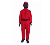 Lotusbloom Costume da soldato per bambini, Tuta Adulto Bambino Cosplay di Carnevale Halloween Tute da Ginnastica Rossa Pagliaccetto,Tuta rossa, Costume Guardia con accessori per Carnevale (7-9 anni)