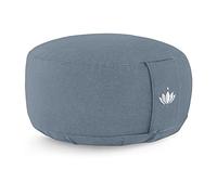LOTUSCRAFTS Cuscino da meditazione, altezza seduta 15 cm, modello Lotus rotondo, cuscino da yoga, cuscino yoga, fodera in cotone lavabile, imbottitura in farro, certificato GOTS, logo ricamato