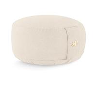 Lotuscrafts Cuscino da Meditazione, Altezza Seduta 15 cm, Modello Lotus Rotondo, Cuscino da Yoga, Cuscino Yoga, Fodera in Cotone Lavabile, Imbottitura in Farro, Certificato GOTS, Logo Ricamato