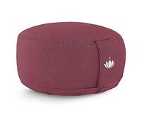 LOTUSCRAFTS Cuscino da meditazione, altezza seduta 15 cm, modello Lotus rotondo, cuscino da yoga, cuscino yoga, fodera in cotone lavabile, imbottitura in farro, certificato GOTS, logo ricamato
