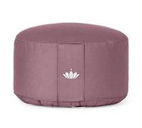 Lotuscrafts Cuscino da meditazione Lotus, extra-alto (H: 20 cm), federa: cotone bio (kbA), certificazione GOTS, melanzana