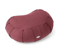 LOTUSCRAFTS Zafu cuscino da meditazione, altezza seduta 15 cm, modello Siddah a mezzaluna, cuscino da yoga, cuscino yoga, fodera in cotone lavabile, imbottitura in farro, certificato GOTS