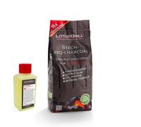 LotusGrill Kit Barbecue Carbonella di Faggio 2,5 kg e Gel Combustibile 200 ml