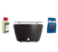 LotusGrill NEW KIT by YESEATIS 2017 - Barbecue da Tavolo + Kit Accensione Carbonella ad alte prestazioni e Gel - NERO