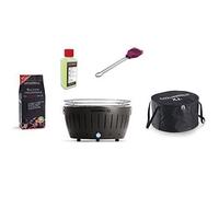 LotusGrill XL Starter Set 1x GRIGIO ANTRACITE 1x CARBONE LEGNO FAGGIO 1Kg,1x PASTA COTTURA FUOCO 200ml,1xmarinierpinsel PRUGNA-VIOLA,1x Borsa per trasporto - Der raucharme GRIGLIA CARBONE/GRIGLIA DA