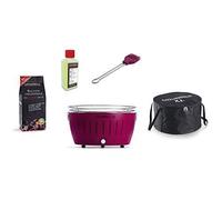 LotusGrill XL Starter Set 1x PRUGNA-VIOLA 1x CARBONE LEGNO FAGGIO 1Kg,1x PASTA COTTURA FUOCO 200ml,1x Pennello da barbecue PRUGNA-VIOLA,1x Borsa per trasporto - Der raucharme GRIGLIA CARBONE/GRIGLIA