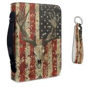 Lotusorchid Custodia per la Bibbia con bandiera americana con portachiavi in pelle per donne, custodia per il trasporto della Bibbia da uomo, in pelle PU, borsa per chiesa, materiale per studio