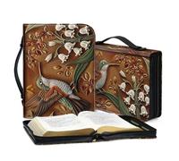 Lotusorchid Fiore colibrì stampato Bibbia Coperture per le donne PU Leather Bibbia Bag Church Bag Book Carry Case Bibbia Accessori con maniglia