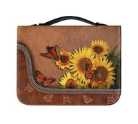 Lotusorchid Sacchetti per Bibbia con farfalle, copertine per Bibbia in ecopelle con tasche per manico, borsa per la Bibbia portatile e robusta, per ragazze di età 8-12 anni, accessori per studio della