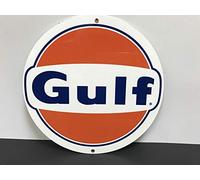 Lotusworld - Cartello Stradale con Scritta New Sign Gulf Gasoline Racing, 30,5 x 30,5 cm