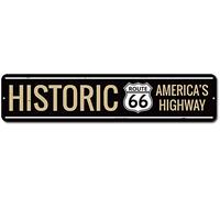 Lotusworld - Cartello Stradale in Metallo con Scritta New Road Sign Historic America's Highway Route, 10 x 40 cm