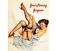 Lotusworld Good Morning Pinup - Vintage Art ristampa Metallo Retro Cartello Vintage Targa di Latta 20,3 x 30,5 cm