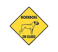 Lotusworld New Tin Sign Warning! Boerboel On Guard, Targa in Alluminio con Cane in Metallo, 30,5 x 30,5 cm