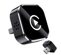 Lotvic 2 in 1 Adattatore Carplay Wireless, Adattatore Wireless, Adattatorer per Carplay, Plug & Play, Stabile e Veloce, Mini Nero, Converte Carplay Android Auto Cablato di Senza Fili