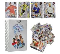 Lotvic 55 carte da calcio della Coppa del Mondo, carte da calcio, UEFA Champions League, carte da collezione per bambini, per la raccolta di carte per fan, bambini, adolescenti e adulti (argento)
