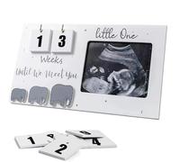 Lotvic Cornice per foto a ultrasuoni per bambini, 24,9 x 12,7 cm, con conto alla rovescia, regali per annuncio del bambino, regali per la futura mamma, regali di rivelazione del sesso del bambino