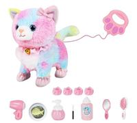 Lotvic Gatto Peluche Interattivo, Gatto da Compagnia Interattivo Realistico, Elettronico Cane Giocattolo, che Cammina, Abbaia e Coda Scodinzolante, per Ragazze di 3 4 5 6 Ann/Ragazzo
