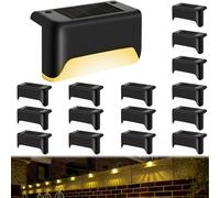 Lotvic Luci Solari per Esterni, 16 Pezzi Luce Solare per Scale Impermeabile, Segnapasso LED Esterno Solare, Lampade Solari da Giardino, per Recinzioni Patio Passi Sentieri