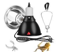 Lotvic Portalampada Riscaldante con cestello protettivo, per Tartarughe e Rettili, Riflettore E27 100W per Lampadine UVA/UVB e Infrarossi (Senza lampadina)