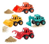 Lotvic - Set di 4 Mini Scavatrici Giocattolo per Sabbiera - Veicoli da Cantiere per Bambini - Ideale come Regalo per Ragazzi e Ragazze dai 3 ai 4 Anni