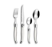 Lou Laguiole 2511 papa22e80 coperti di Tavolo/Set 12 Persone, Acciaio Inossidabile, Perla, 14 x 7,5 x 24,5 cm