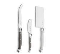 Lou Laguiole 2511MWWA00CS7 - Set da 3 Coltelli da Formaggio in Acciaio inossidabile 13/0 Temprato, Scatola Regalo