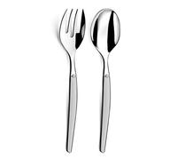 Lou Laguiole Jet sabbiato 2 Posate per Insalata, Inossidabile Inox 18/0 US, Acciaio Satinato
