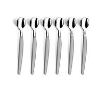LOU LAGUIOLE Jet Sablé Cucchiaini Espresso Inox, Set da 6, 11.4 cm | Set di 6 cucchiai per espresso e moka, acciaio inox 18/0, finitura sabbiata, lunghezza 114 mm, adatto alla lavastoviglie
