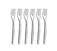 LOU LAGUIOLE Jet Sablé Forchette Torta Inox 18/0, Set da 6, 14 cm, Inox | Set di 6 forchette per torta, acciaio inox 18/0, finitura sabbiata, lunghezza 14 mm, adatto alla lavastoviglie