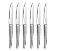 LOU LAGUIOLE - Set di 6 coltelli da bistecca - Jet - 18/0 in acciaio inox, finitura Textil - Lunghezza 224 mm