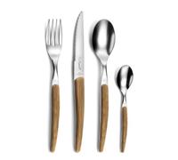 LOU LAGUIOLE - Set di posate da 24 pezzi per 6 persone - Montana Nature - 18/0 acciaio inox, finitura lucida - effetto legno