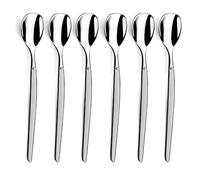 Lou Laguiole Jet Sablé 6 cucchiai Ghiaccio & Drink Lungo, Inossidabile Inox 18/0 US, Acciaio Satinato, Finitura sabbiata