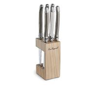 LOU LAGUIOLE Tradition Ceppo con 6 Coltelli Bistecca Inox, Multicolore | Blocco da 6 coltelli da bistecca, acciaio inossidabile 18/0, finitura lucida, colori variegati