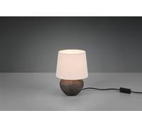 LOU LAMPADA DA TAVOLO BASE CERAMICA MARRONE ANTICATA CON PARALUME SABBIA H. 25CM ATTACCO E14