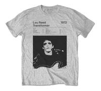 Lou Reed T Shirt Transformer Track List Nuovo Ufficiale Uomo Marl Grigio