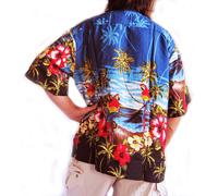 Loud Camicia Hawaiana con Pappagalli/Ibisco, Cervo Notte, Vacanza Festa Nuovo