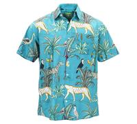 Loud Originals Uomo Regular Manica Corta Camicia Tropicale Giungla Safari Stampa