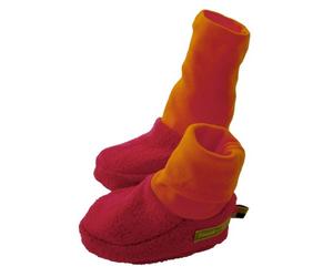 loud + proud 727 - Scarpe Teddy in 100% bio-Cotone, Rose Rosse
