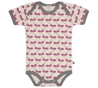 loud + proud Body a Maniche Corte con Stampa formiche, Certificato GOTS T-Shirt, UVA, 50/56 cm Unisex-Bimbi