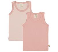 loud + proud Confezione Doppia, a Costine Sottili, Cotone Biologico e Certificato GOTS Canottiera, Polvere, 122 cm-128 cm Bambine e Ragazze