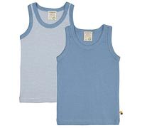 loud + proud Confezione Doppia, a Costine Sottili, Cotone Biologico e Certificato GOTS Canottiera, vespro, 122 cm-128 cm Unisex-Bambini e Ragazzi